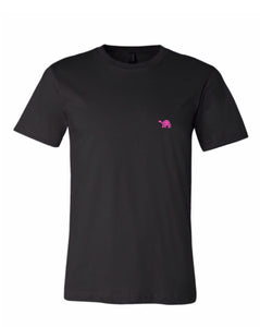 Black T-Shirt with Pink Turtle